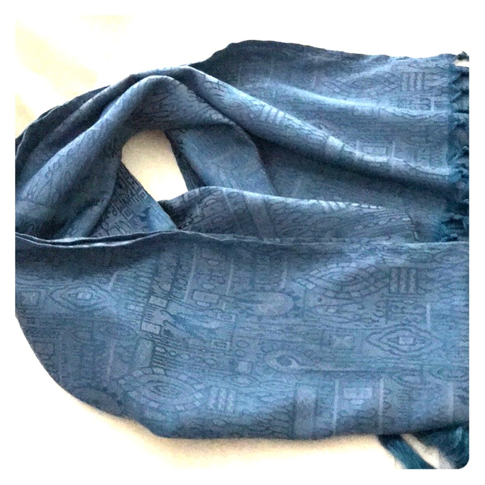 Large Silk turquoise scarf